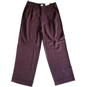 A New Day Women's High-Rise Wide Leg Pull-On Pants Size 10R Plum